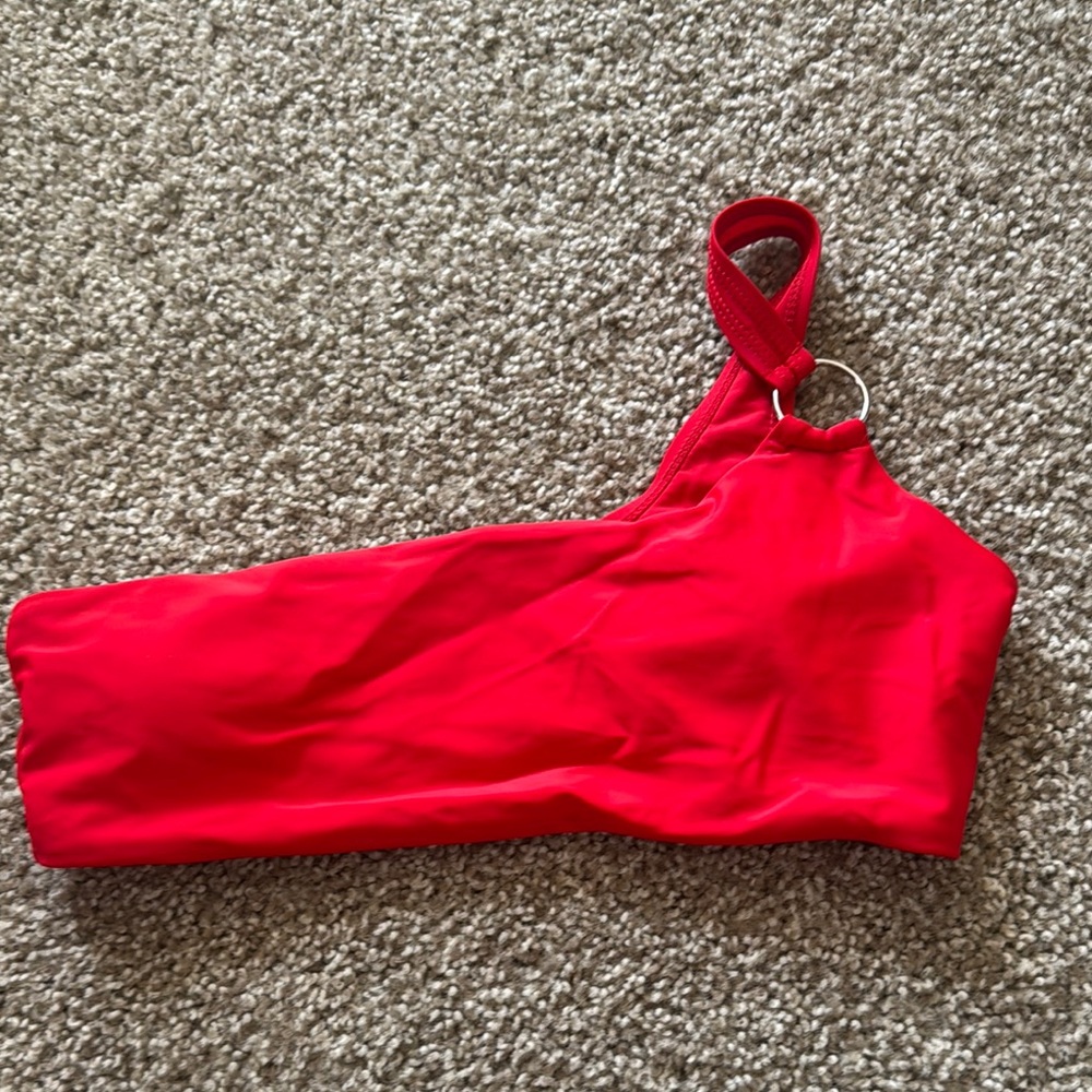 Red One-Shoulder Bikini Top